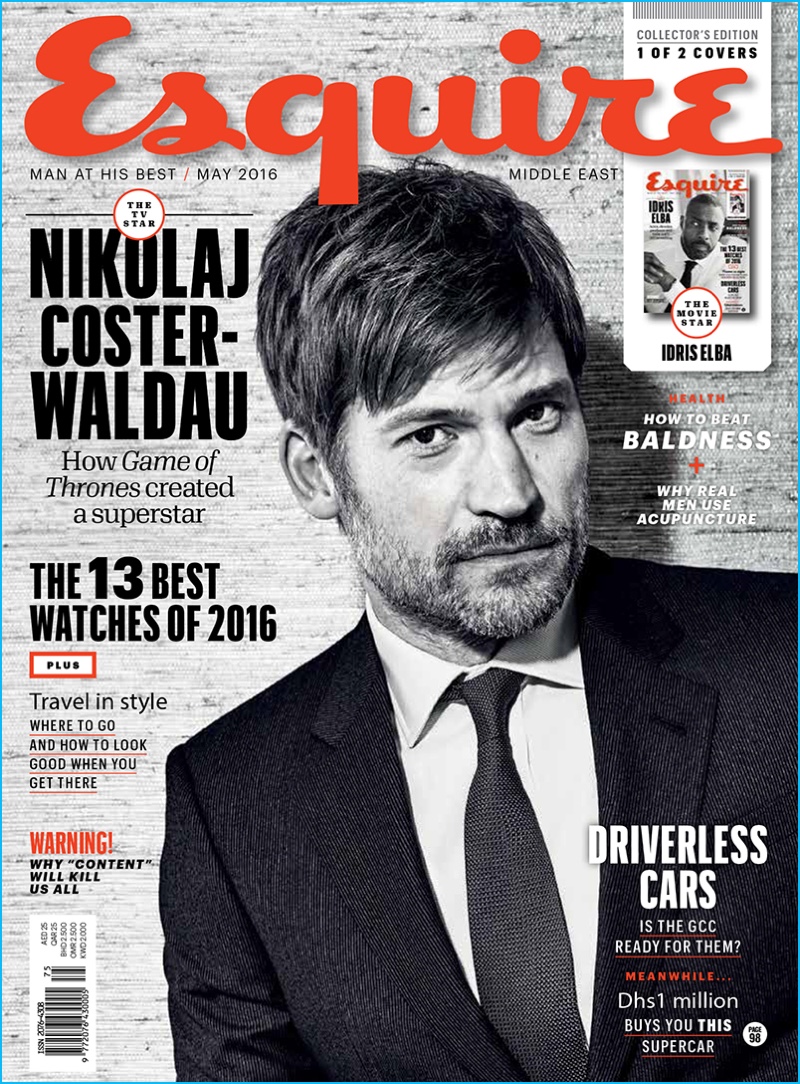 Nikolaj Coster-Waldau covers the May 2016 issue of Esquire Middle East.