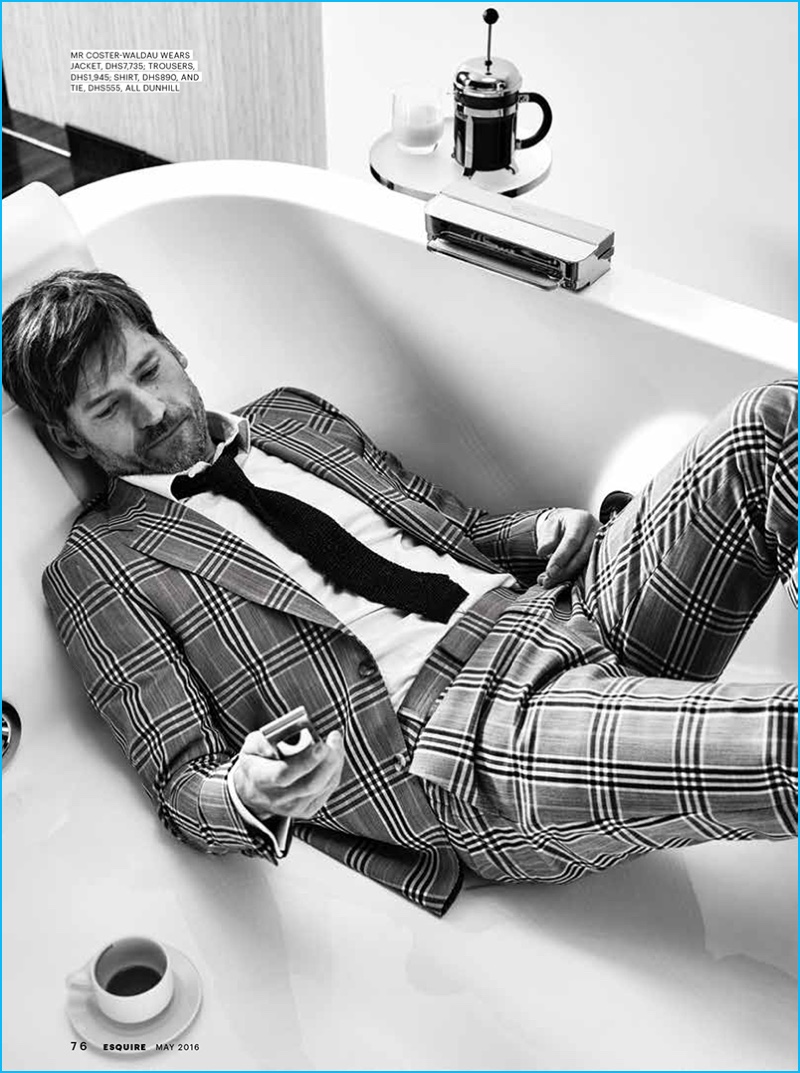 Nikolaj Coster-Waldau dons a check suit from Dunhill. » Nikolaj Coster-Waldau Covers Esquire Middle East, Praises Younger GOT Co-Stars Nikolaj Coster-Waldau dons a check suit from Dunhill.