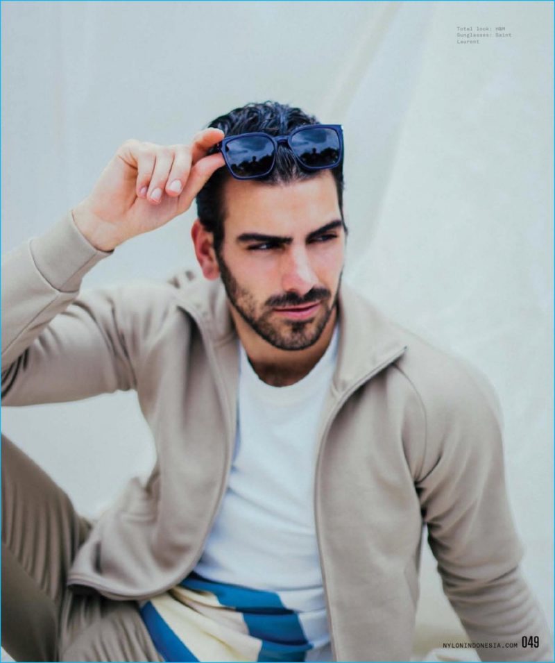Nyle DiMarco pictured in a summer look from H&M with Saint Laurent sunglasses.