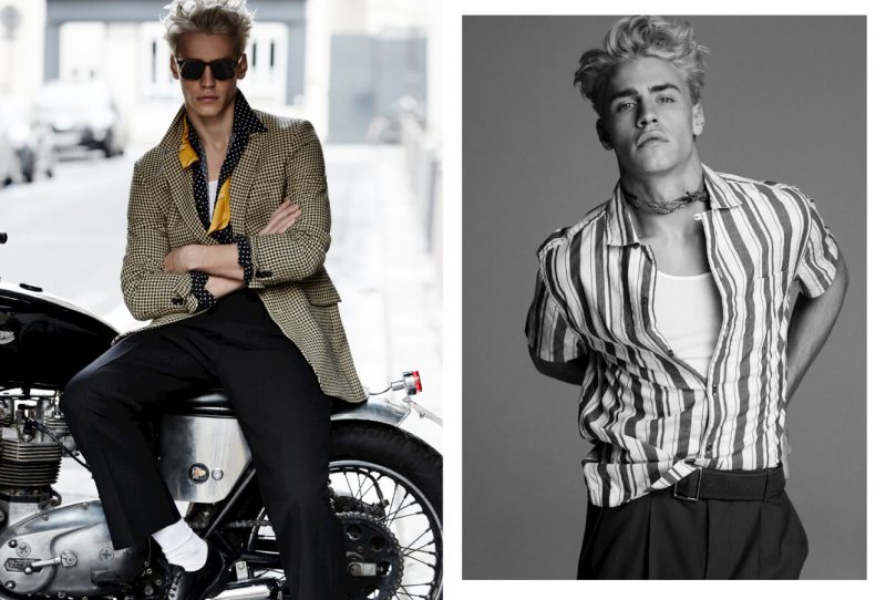 Oliver Stummvoll pictured in fashions from brands such as J.Crew, H&M and Bally.