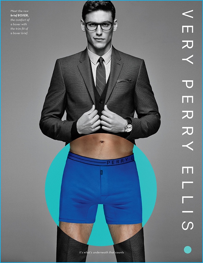 Mariano Ontañon fronts Perry Ellis' underwear campaign.