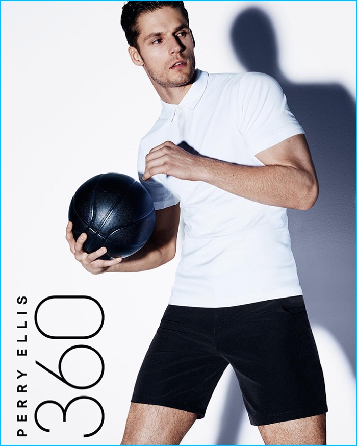 Mikus Lasmanis stars in Perry Ellis 360's campaign.