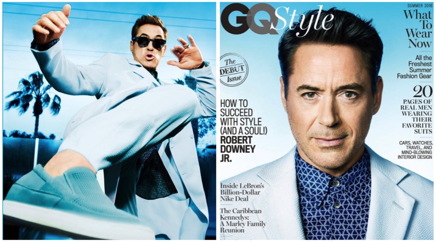 Robert Downey Jr. Sports Blue Hair in Magazine Cover Shoot - wide 7