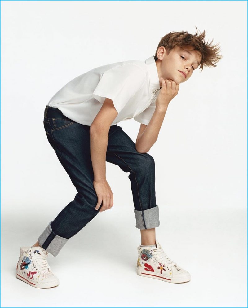 Romeo Beckham graces the pages of Vogue China Me.
