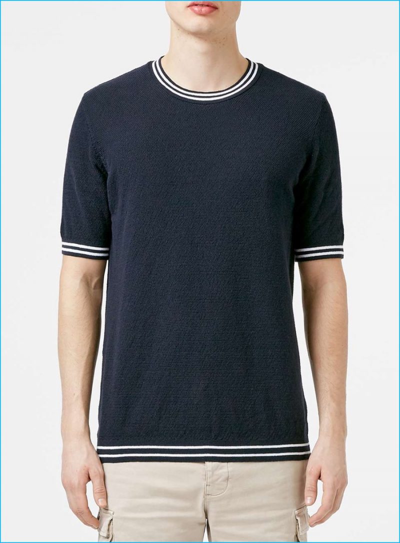 Topman Short-Sleeve Textured Sweater