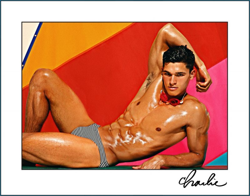 Trevor Signorino channels his best pinup moves in a shoot for Charlie by Matthew Zink.