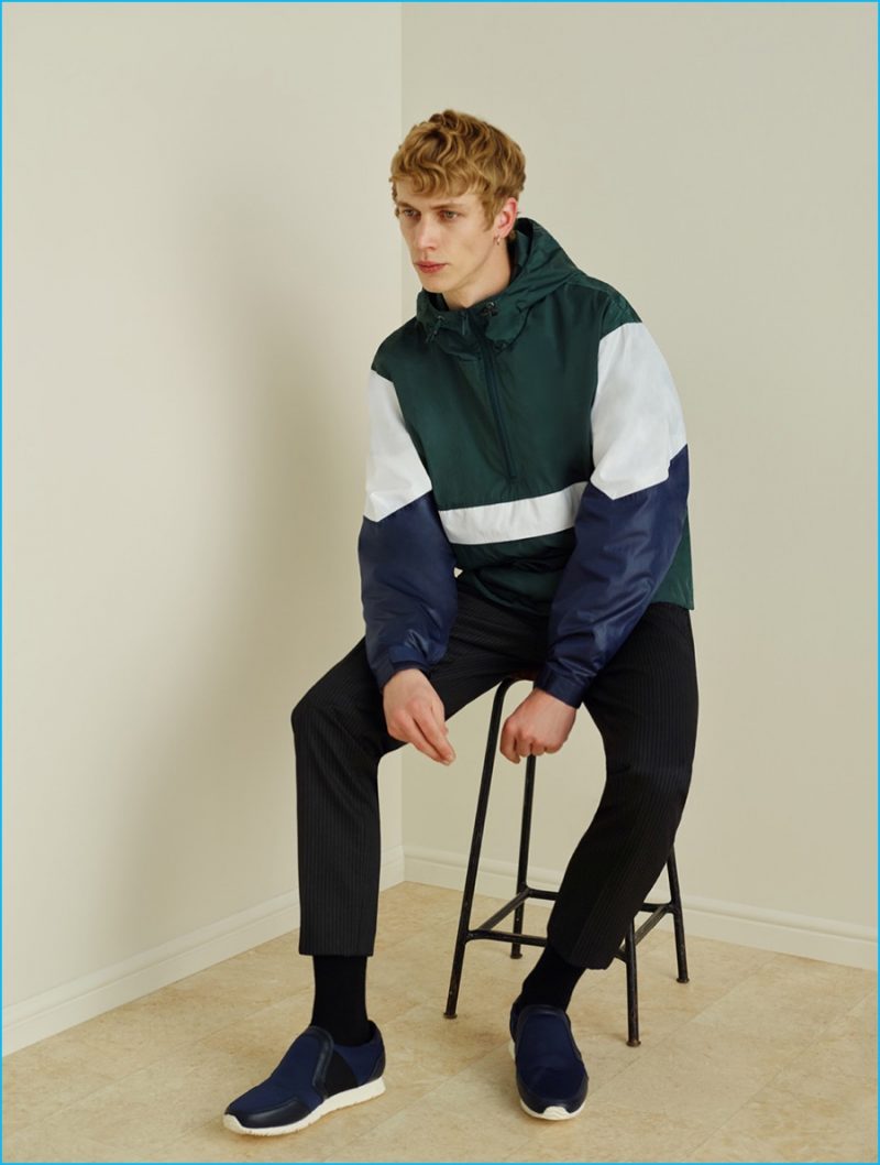 ASOS taps into the 90s trend with a sporty windbreaker for fall-winter 2016.