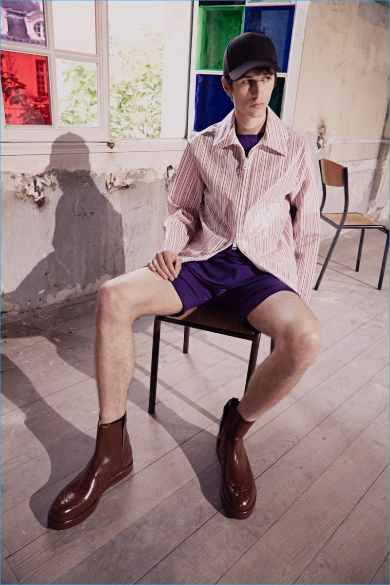 Acne Studios tackles summer style with vintage swimwear inspired shorts and easy poplin shirts.