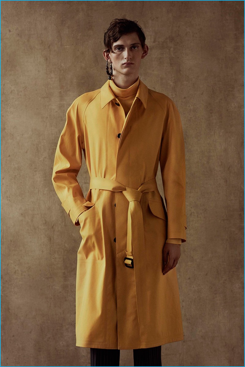 A bold splash of yellow represents Alexander McQueen's reference to Indian culture.