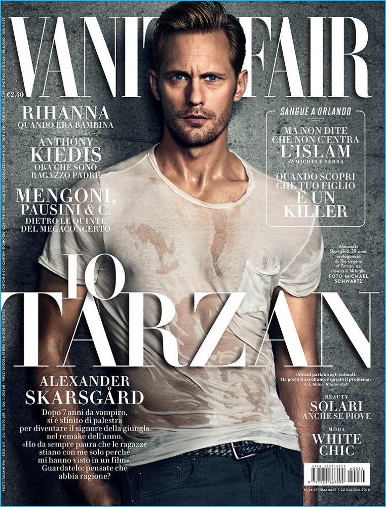 Alexander Skarsgård covers the June 2016 issue of Vanity Fair Italia. » Alexander Skarsgård Covers Vanity Fair Italia, Talks Aging & 'True Blood' Alexander Skarsgård covers the June 2016 issue of Vanity Fair Italia.