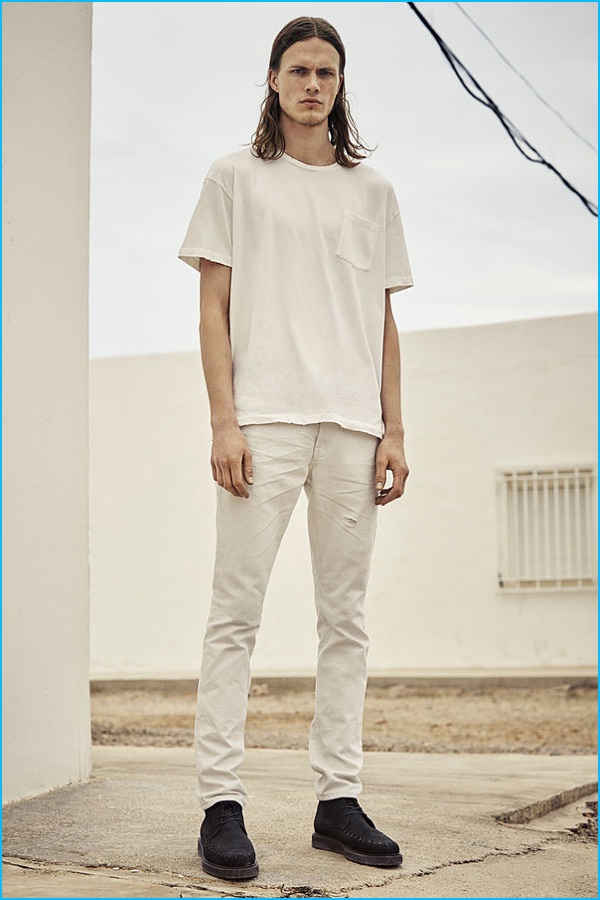 AllSaints Krash crew t-shirt, Armstrong Pistol jeans and Juno boots.