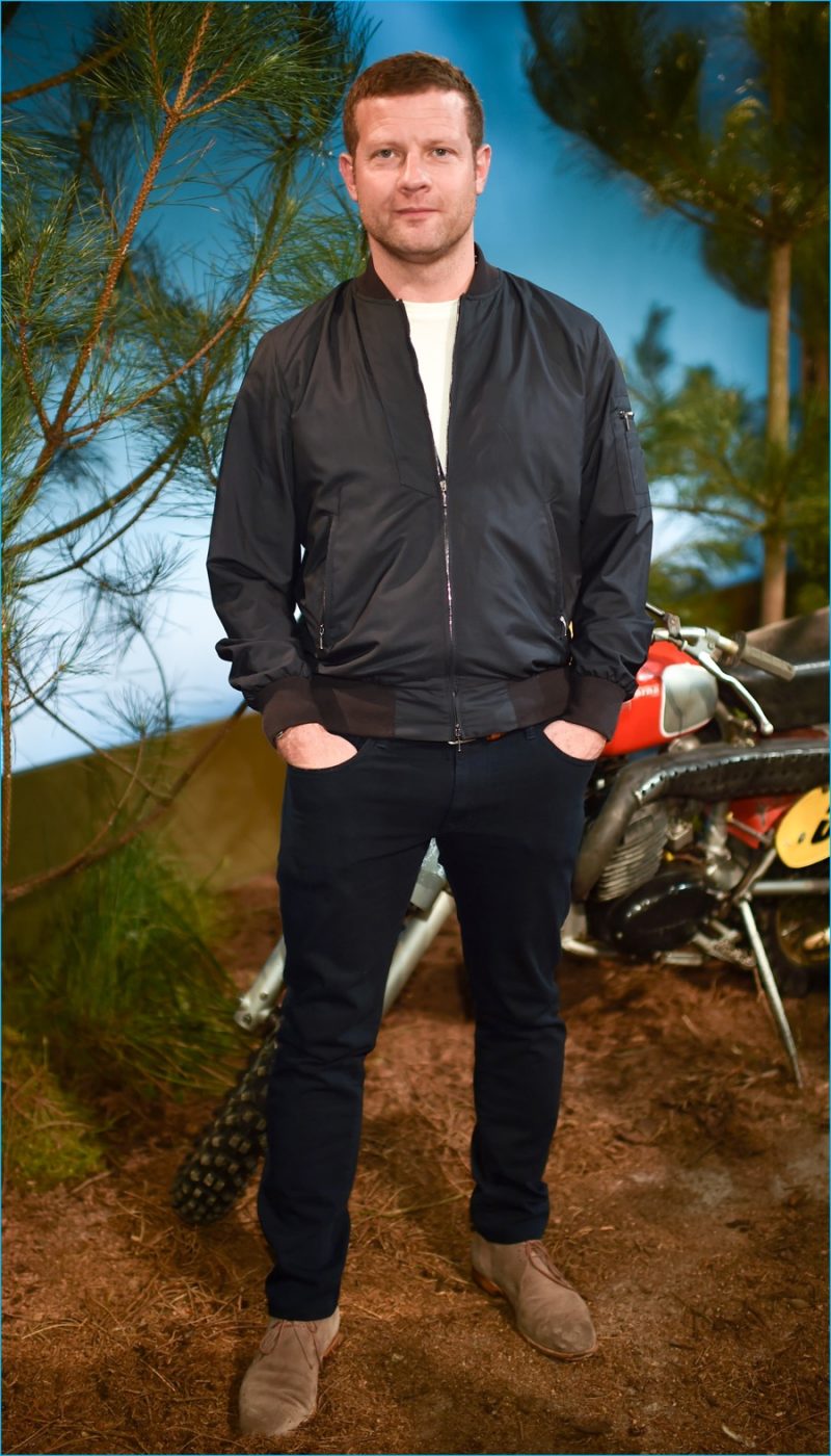 Television presenter Dermot O'Leary pictured at Belstaff's spring-summer 2017 presentation.