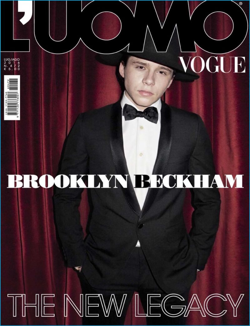 Brooklyn Beckham covers the July/August 2016 issue of L'Uomo Vogue.