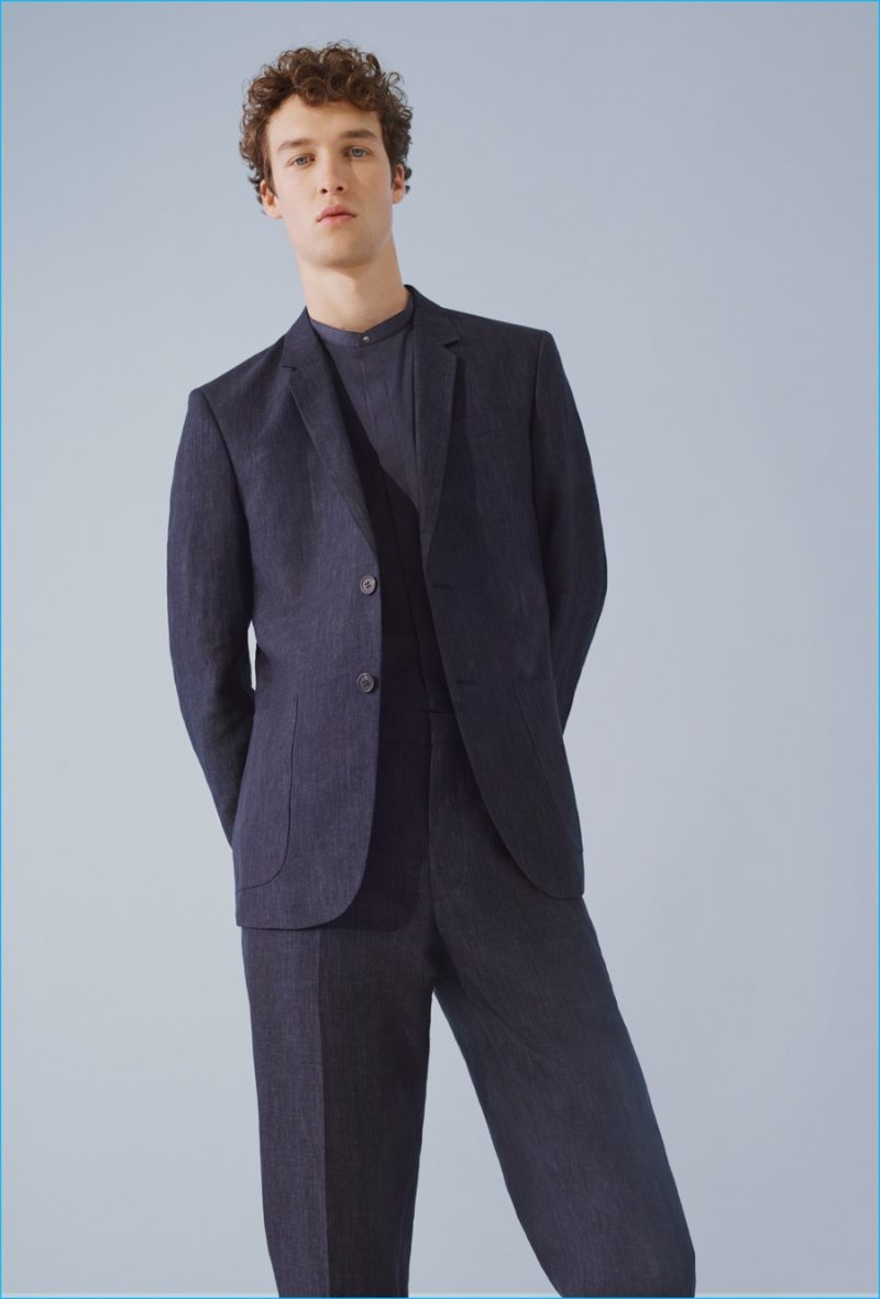 COS Navy Lightweight Wool Summer Suit