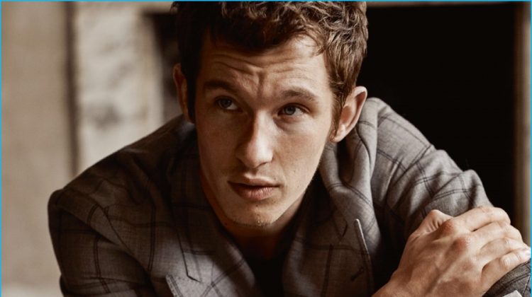 Callum Turner Sports Classic Menswear for British GQ Shoot