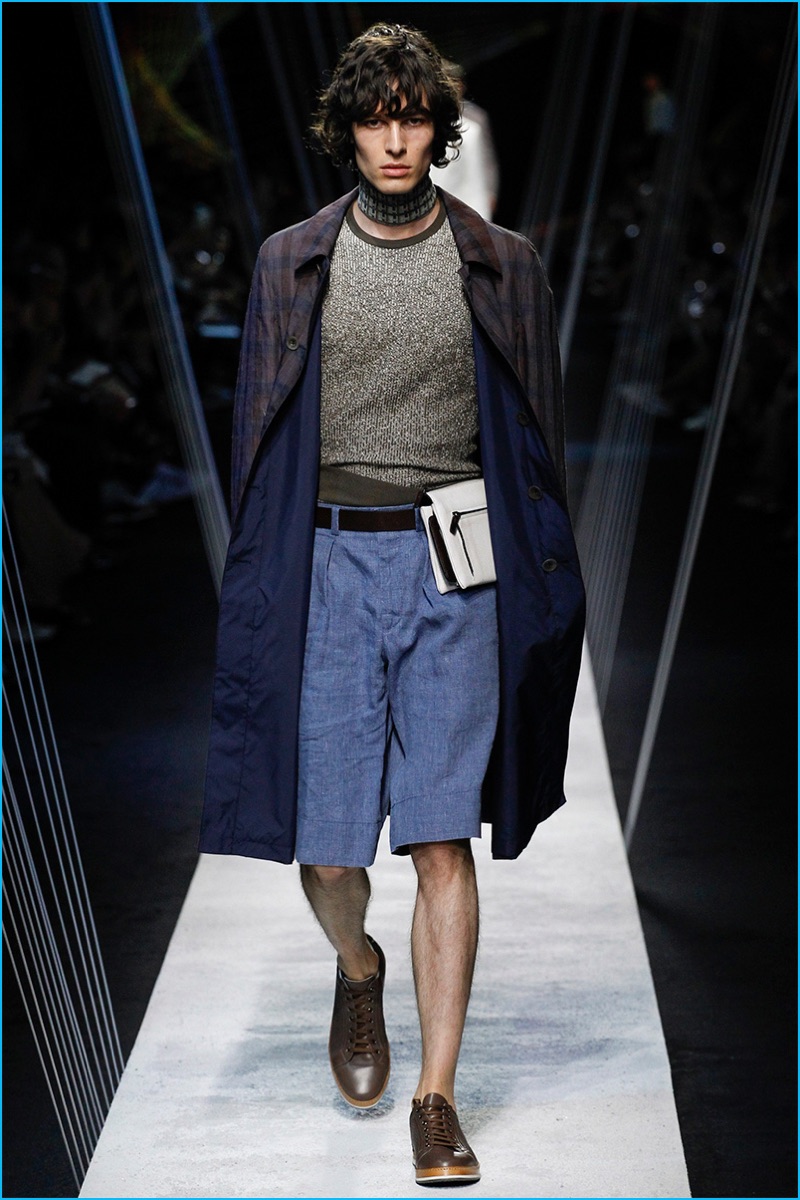 Canali juxtaposes tailoring with relaxed proportions for spring-summer 2017.