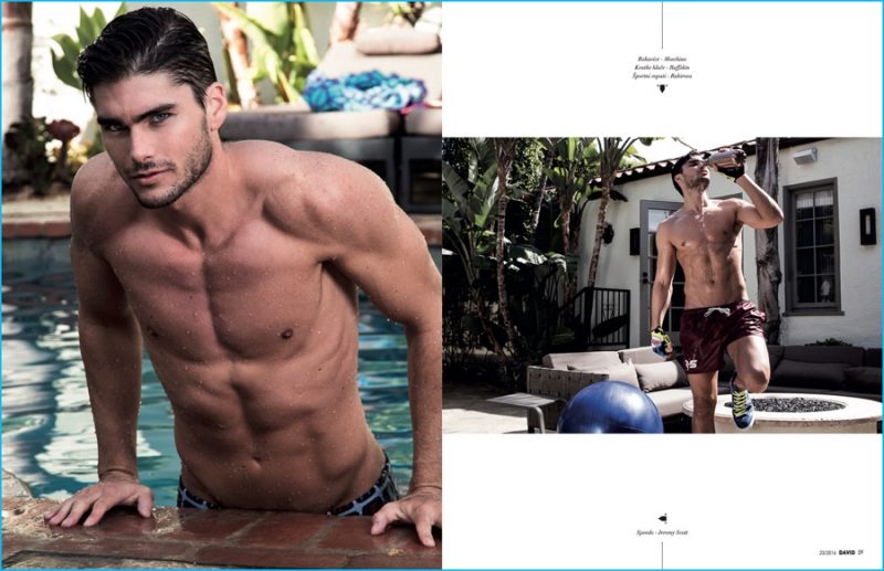 Photographed by Ted Sun, Charlie Matthews emerges from a pool. » Fear and Loathing in Las Vegas: Charlie Matthews Stars in WINQ Story Photographed by Ted Sun, Charlie Matthews emerges from a pool.