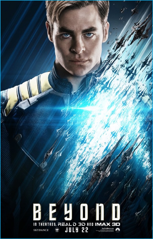 Star Trek Beyond poster artwork featuring Chris Pine as Captain Kirk.