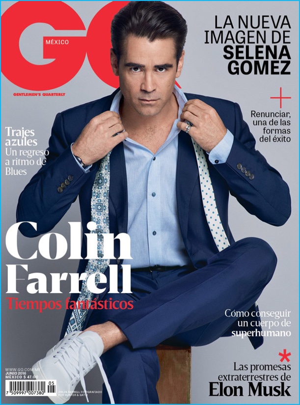 Colin Farrell covers the June 2016 issue of GQ México.