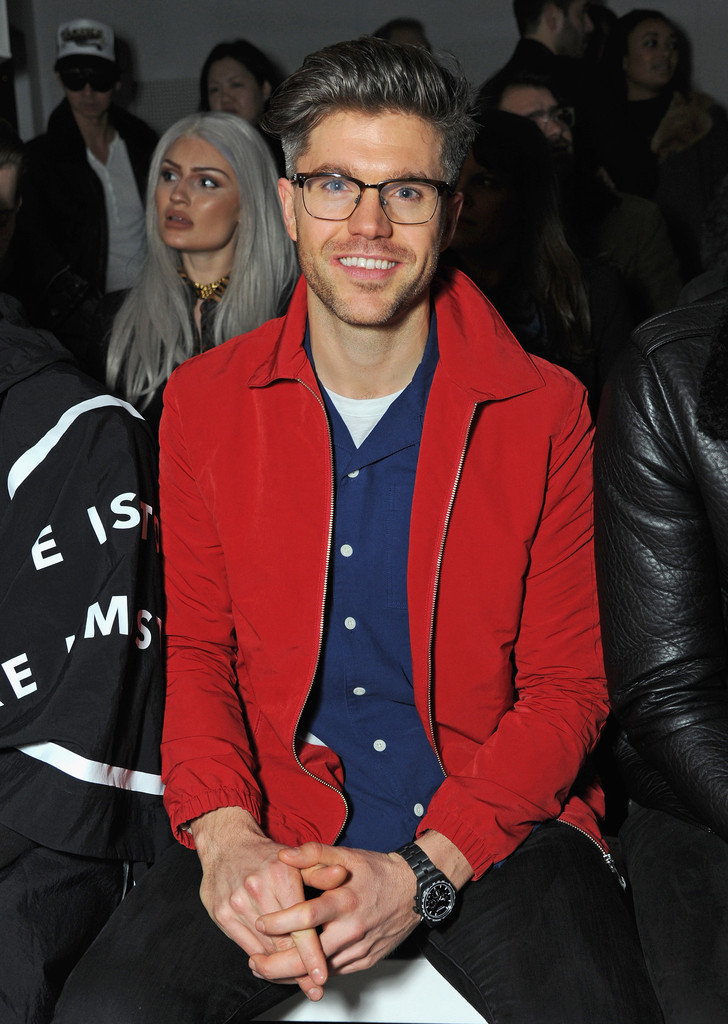 Darren Kennedy sits front row at E.Tautz fall-winter 2016 show during London Collections: Men.