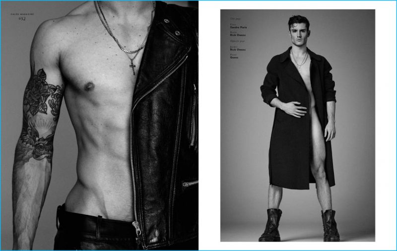 Diego Barrueco poses for cheeky images for Caleo magazine.