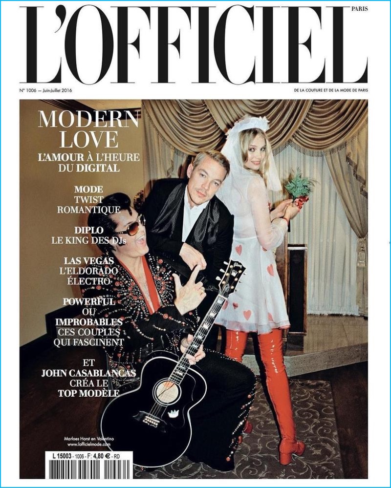 Diplo and Marloes Horst cover the June/July 2016 issue of L'Officiel Paris.