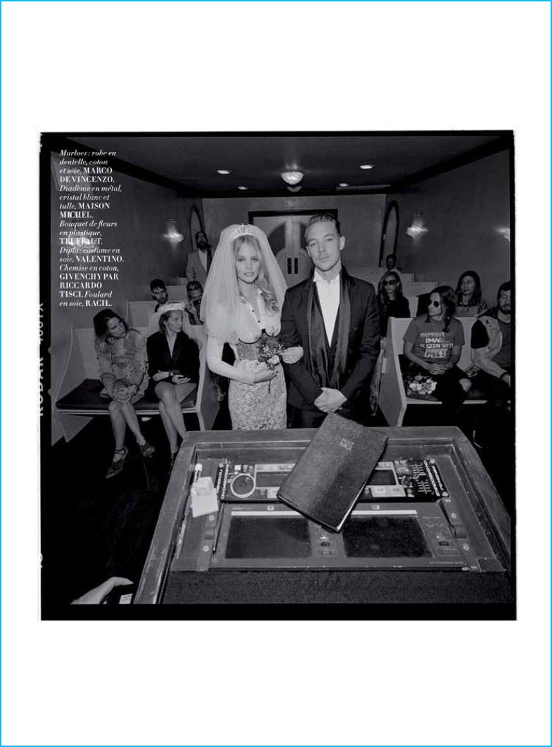Appearing in a spread for L'Officiel Paris, Marloes Horst and Diplo prepare to say their I Do's. 