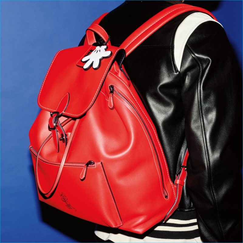Disney x Coach Red Leather Mickey Mouse Backpack