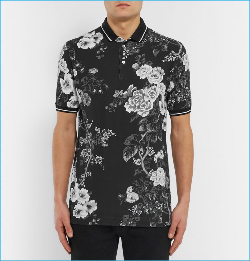 Dolce & Gabbana Floral Print Polo Shirt