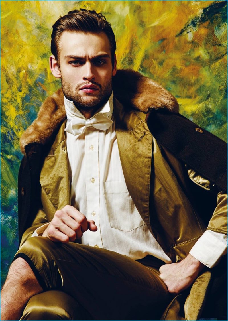 Douglas Booth goes dandy in Jean Paul Gaultier.