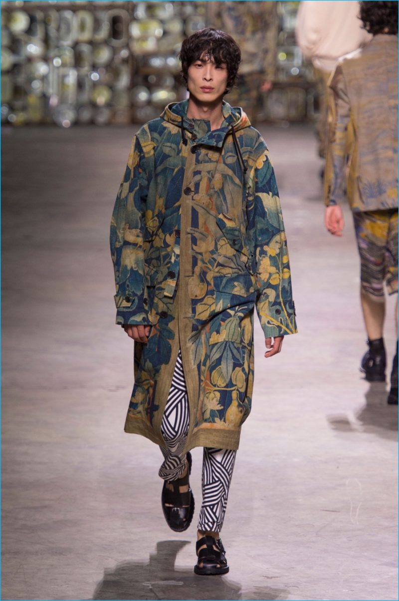 Art meets function as Dries Van Noten delivers a picture-perfect parka for spring-summer 2017.