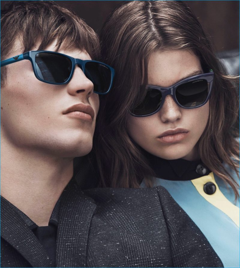 Kit Butler and Luna Bijl front Emporio Armani's fall-winter 2016 eyewear campaign.