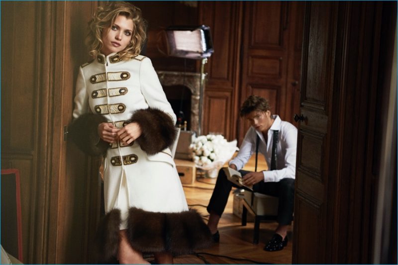 Hana Jirickova and Jordan Barrett star in Ermanno Scervino's fall-winter 2016 campaign.