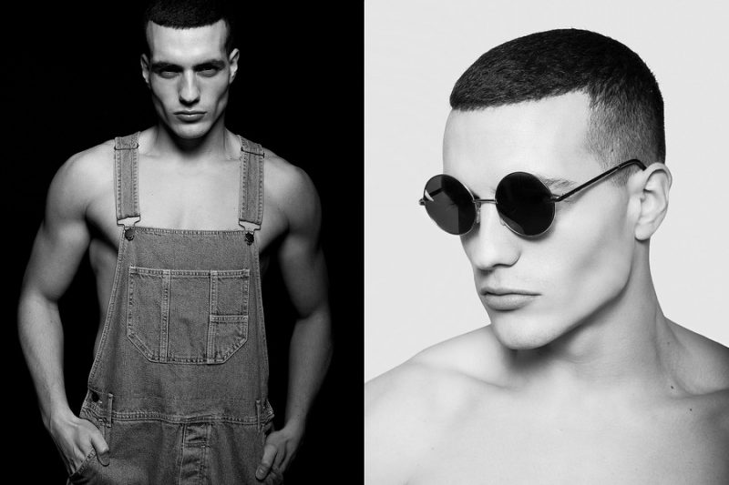 Haris wears overalls Topman and sunglasses stylist's own.