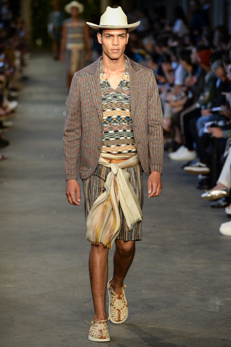 Geron McKinley walks the runway for Missoni's spring-summer 2017 men's show during Milan Fashion Week.