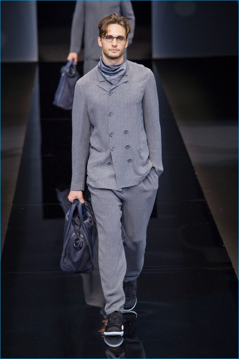 Monochromatic dressing is once again front and center for Giorgio Armani.