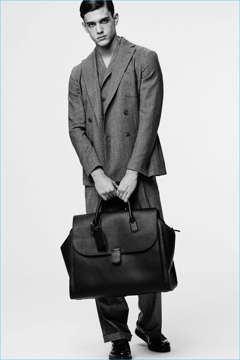 Xavier Serrano dons a double-breasted jacket from Giorgio Armani's fall-winter 2016 collection. » Giorgio Armani Unveils Chic Fall Preview Xavier Serrano dons a double-breasted jacket from Giorgio Armani's fall-winter 2016 collection.