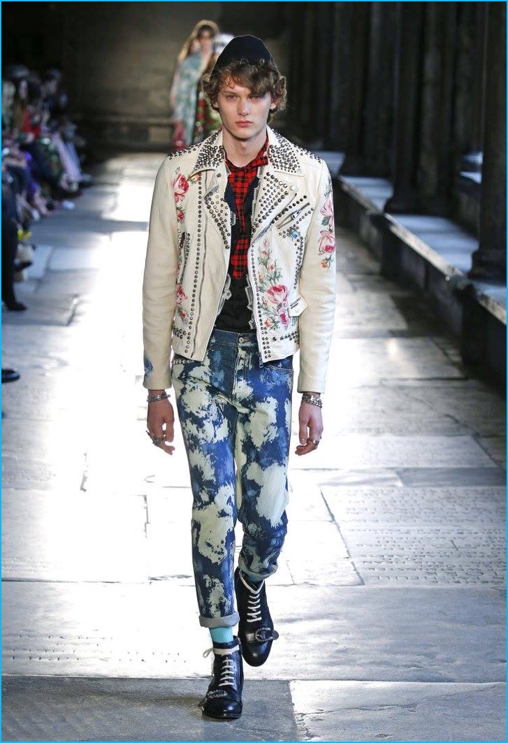 gucci bleached denim