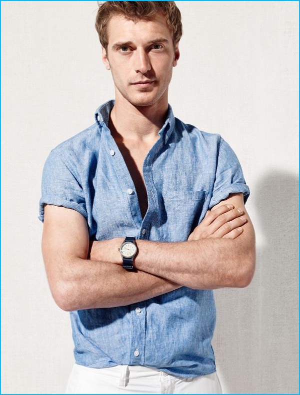 Clément Chabernaud pictured in an Irish linen shirt from J.Crew.