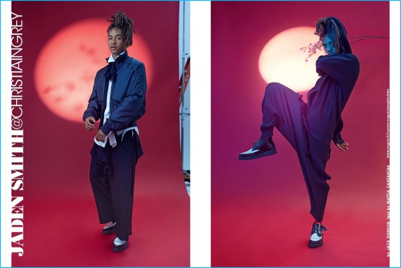 Jaden Smith strikes a series of poses for the pages of L'Uomo Vogue.