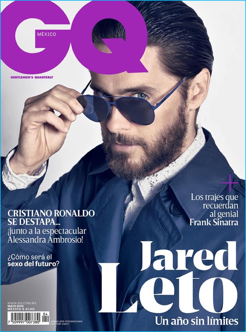 Jared Leto covers GQ México, promoting Suicide Squad.