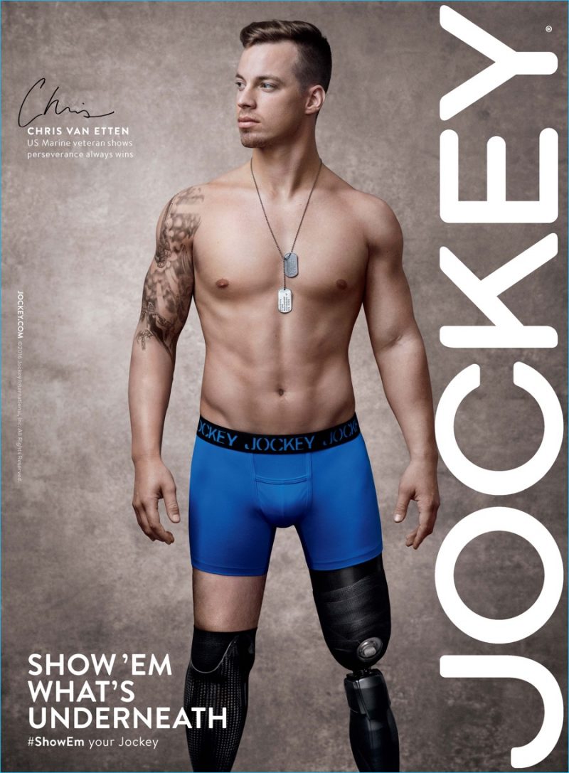 US Marine veteran Chris Van Etten for Jockey 2016 underwear campaign.