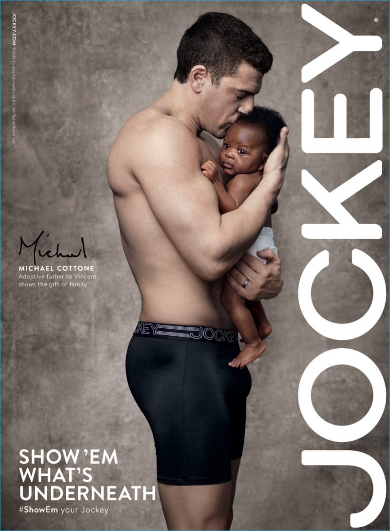 Adoptive father Michael Cottone for Jockey 2016 underwear campaign.