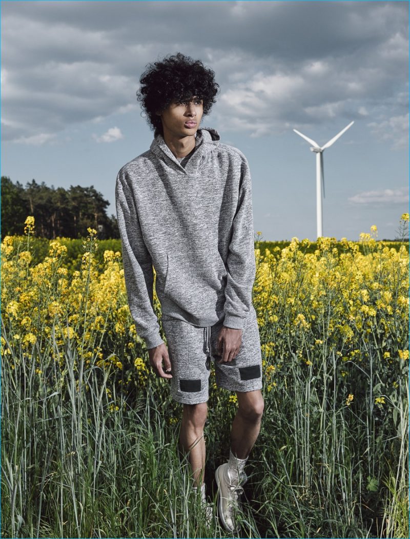 John Elliott Oversized Hoodie and Paneled Shorts