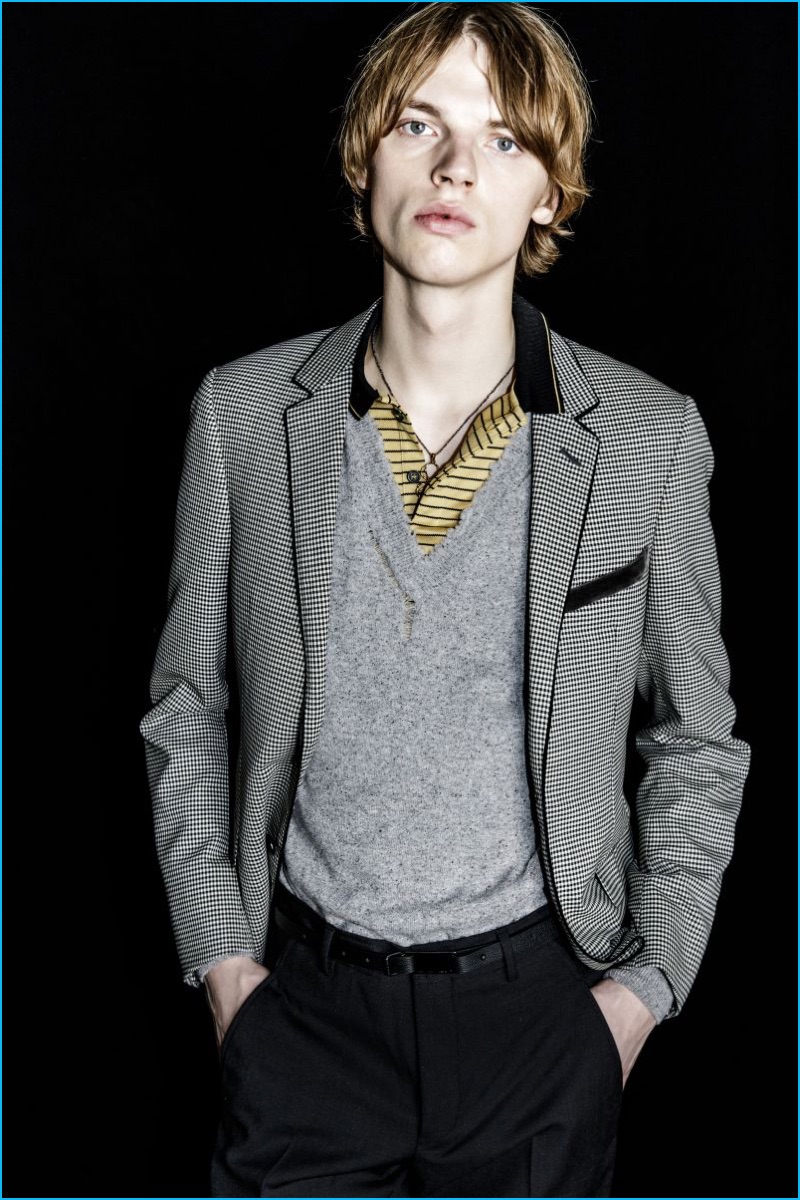 Lanvin makes a layered proposal with a deconstructed v-neck sweater and polo shirt. » Lanvin Pre-Fall: De-Formalizing Tailoring Lanvin makes a layered proposal with a deconstructed v-neck sweater and polo shirt.