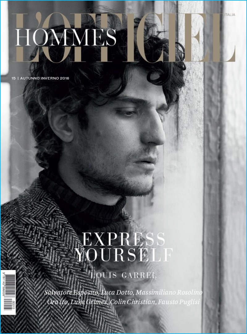 Louis Garrel covers the fall-winter 2016 issue of L'Officiel Hommes Italia.