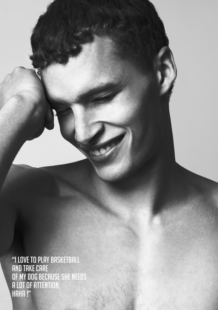 Louis Mayhew pours on the charm in a smiling image from his Peplvm shoot.