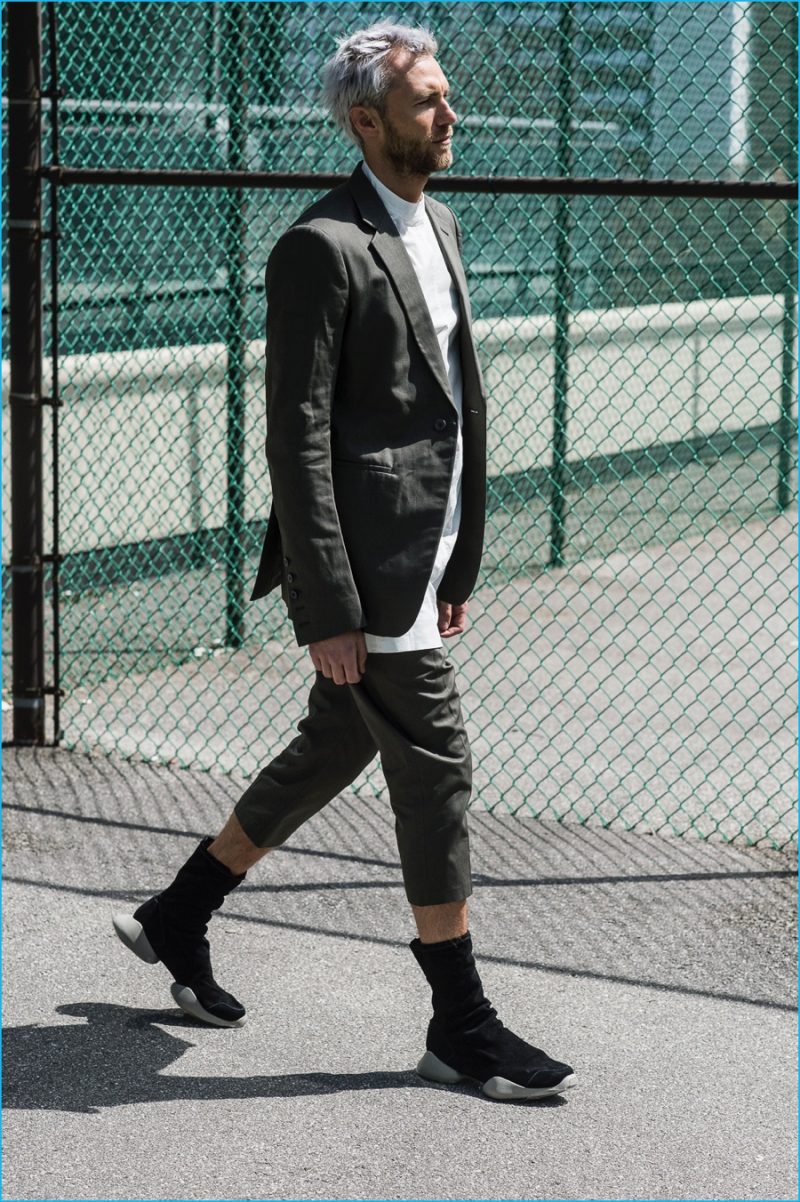 Matthew Foley showcases modern tailoring in Rick Owens.