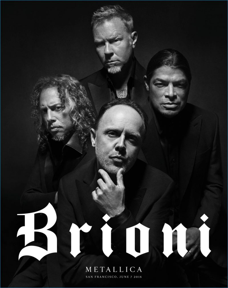 Metallica dons black suiting for Brioni's latest advertising campaign. » Metallica Kickstarts Brioni's New Chapter Metallica dons black suiting for Brioni's latest advertising campaign.