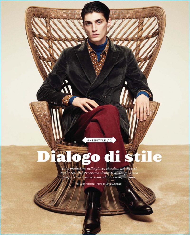 Mihai Bran appears in a fashion editorial for Style Italia magazine.